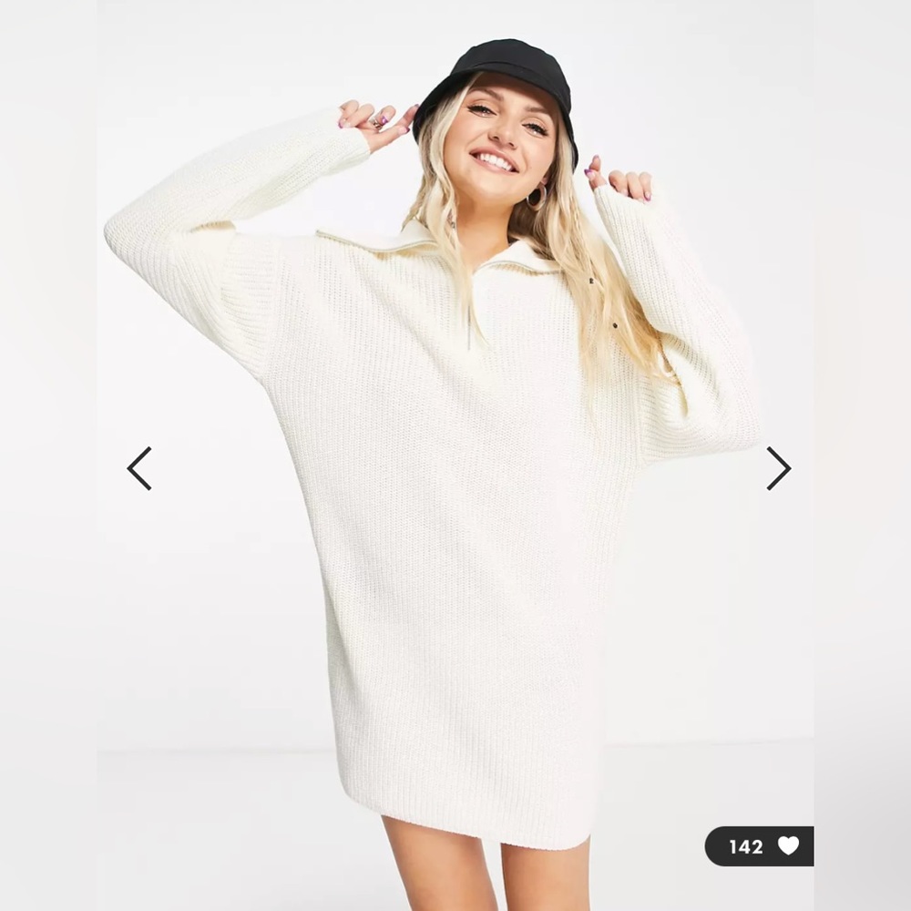 Knitted zip through dress